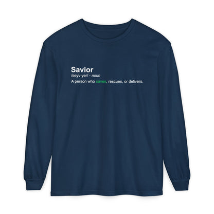 Savior Definition 100% cotton Long Sleeve Comfort Color