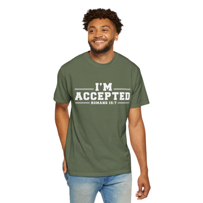 I'm Accepted "Romans 15:7" Cotton T-Shirt — Faith-Inspired Christian Tee