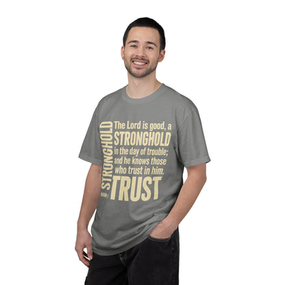 The Lord is Good Christian T-Shirt — Nahum 1:7 Bible Verse Tee