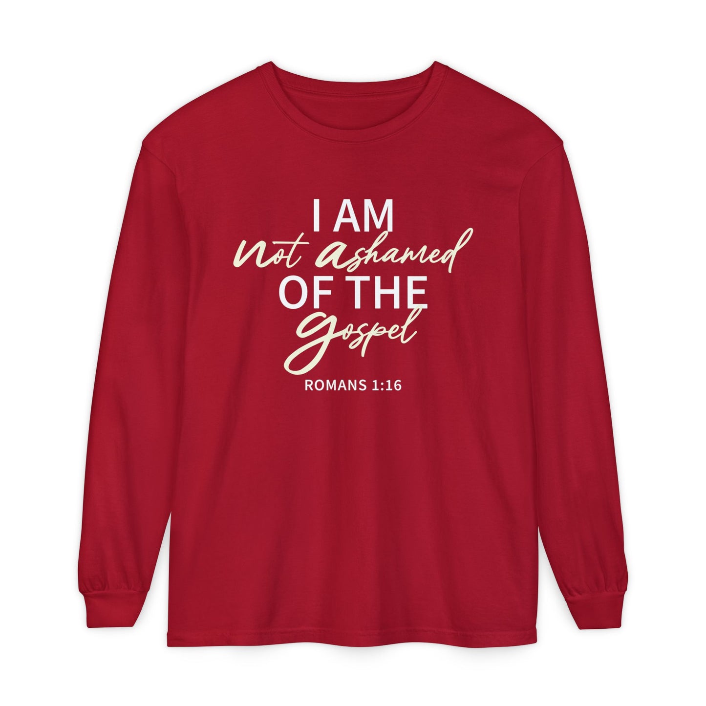 Romans 1:16 Beige 100% Cotton Lon Sleeve Comfort Color
