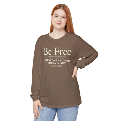 Be Free "Galatians 5:13" BEIGE 100% Cotton Long Sleeve