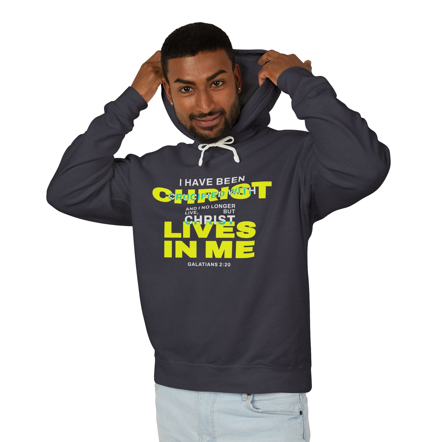 I have been Crucified with Christ "Galatians 2:20"  Yellow  Unisex 100% Cotton Hoodie