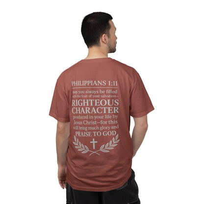 Righteous Character  T‑Shirt — Philippians 1:11 Inspirational Christian Tee