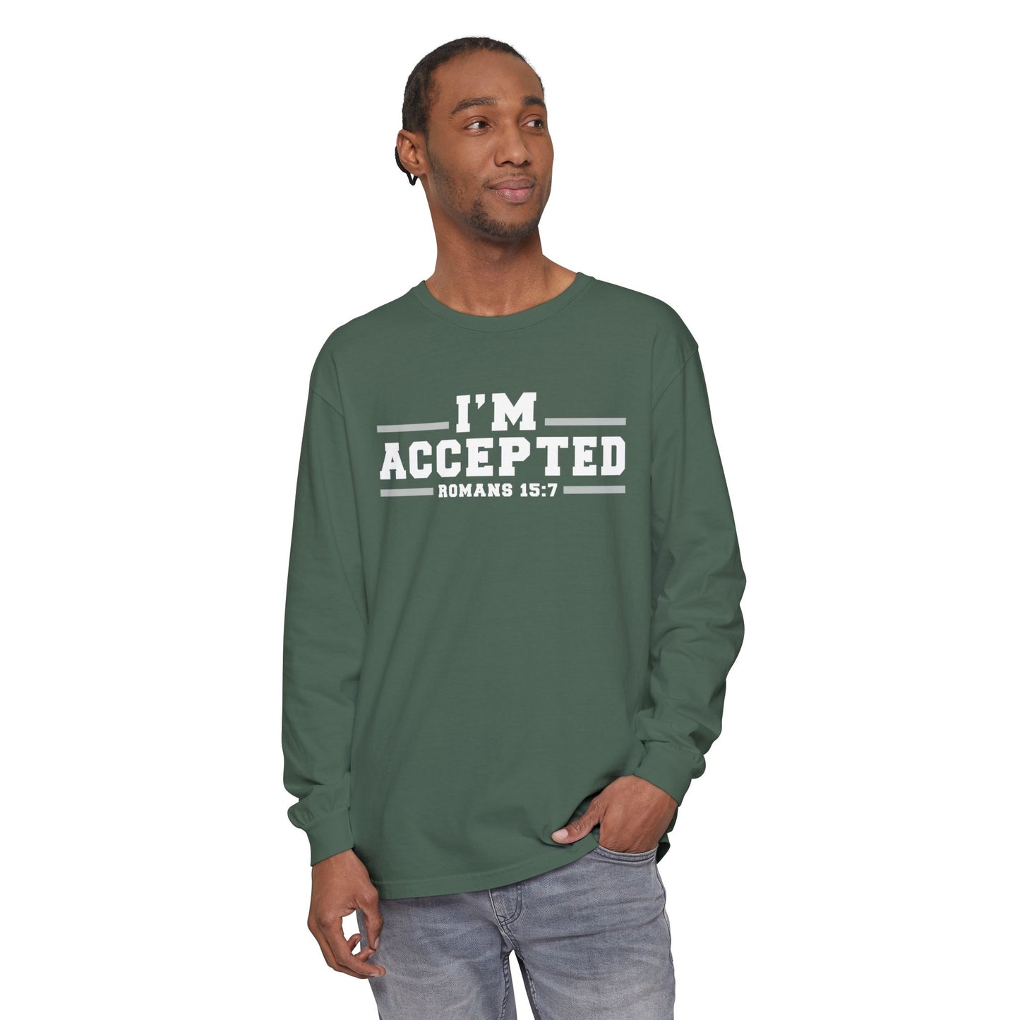 I'm Accepted — Romans 15:7 Graphic long sleeve-Shirt