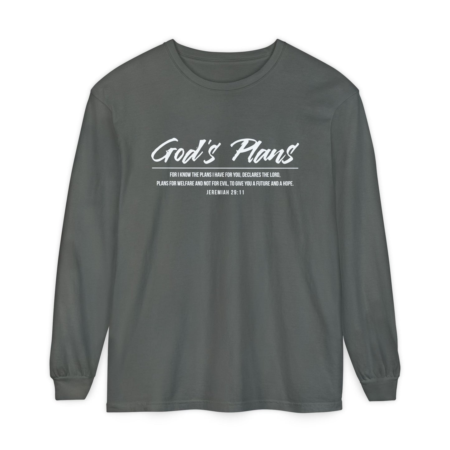 Jeremiah 29:11 'God's Plans' Long Sleeve T-Shirt — Inspirational Christian Faith Tee