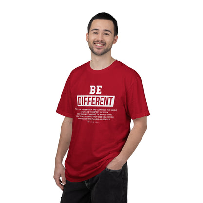 Be Different Romans 12:2 T-Shirt — Christian Faith Graphic T-shirt