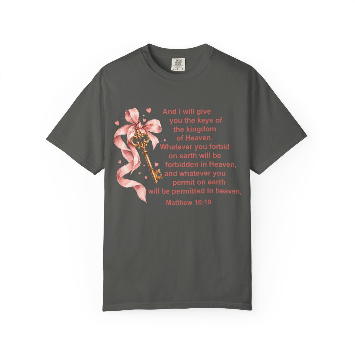 Christian Scripture Keys of the Kingdom T-shirt — Matthew 16:19 Floral Design
