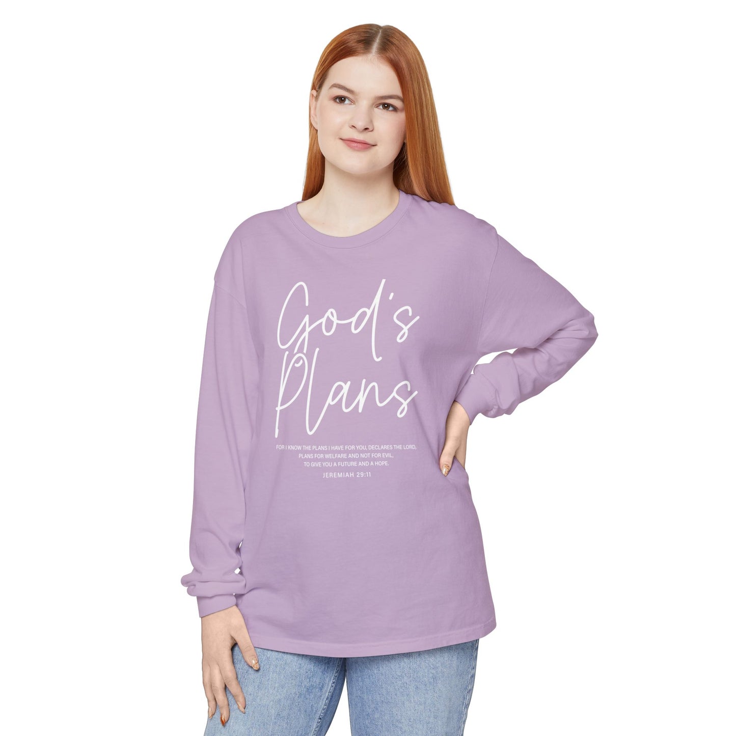 God's Plans Jeremiah 29:11 100% Cotton Long Sleeve