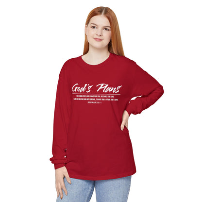 Jeremiah 29:11 'God's Plans' Long Sleeve T-Shirt — Inspirational Christian Faith Tee
