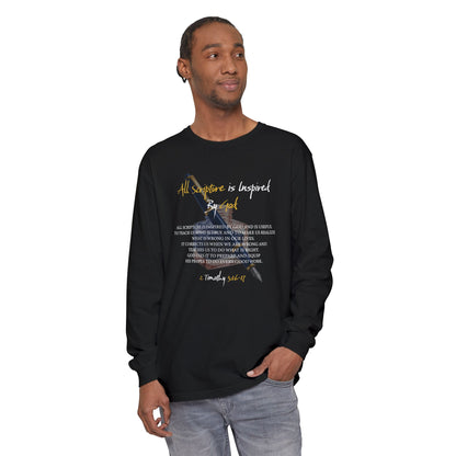 All Scriptures Are Inspired By God T-Shirt — Faith-Based Scripture Long Sleeve Tee