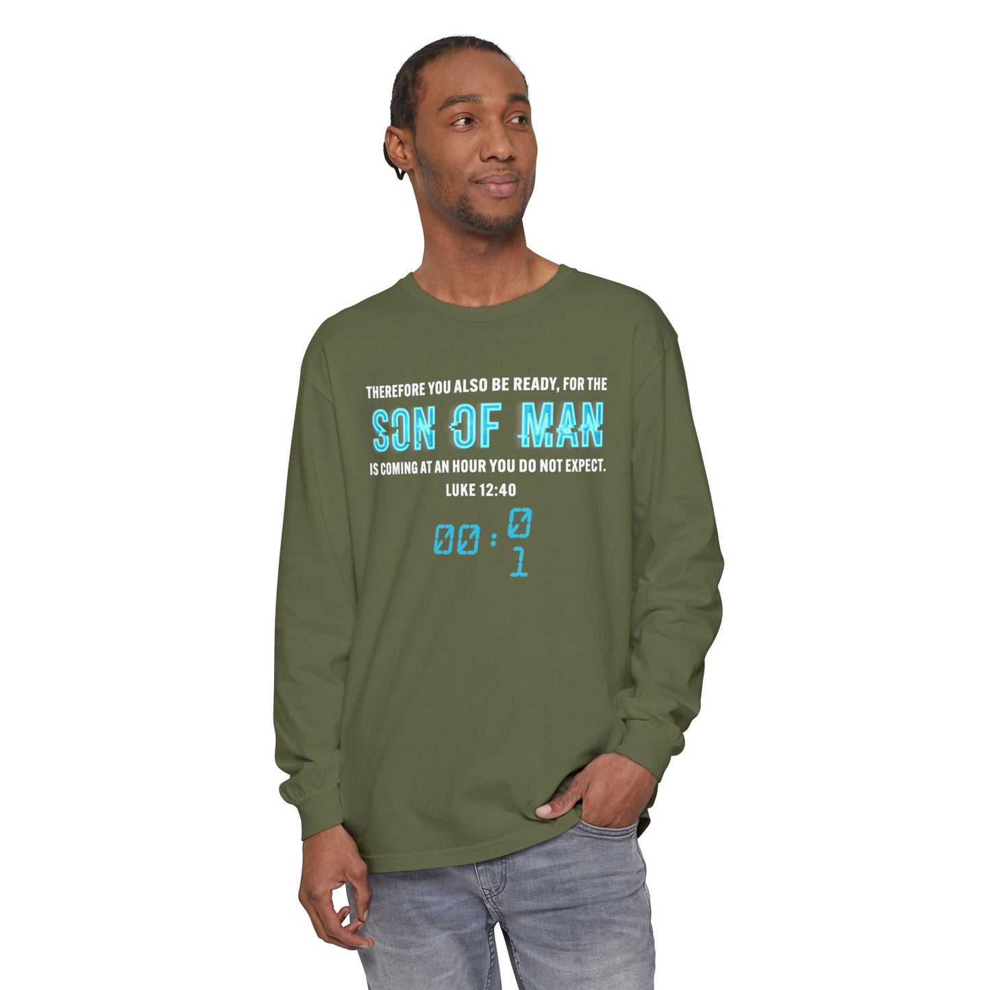 Son of Man is coming Cotton T‑Shirt — Christian Faith Graphic Long Sleeve Tee