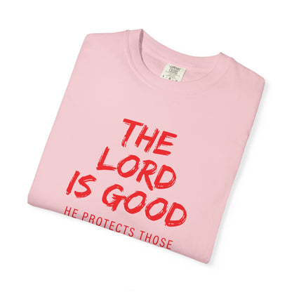 The Lord is Good "Nahum 1:7" Red T-Shirt