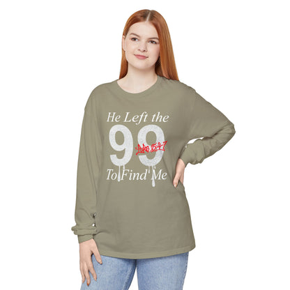 He Left the 99 Long Sleeve — Luke 15:4-7 Christian Crewneck
