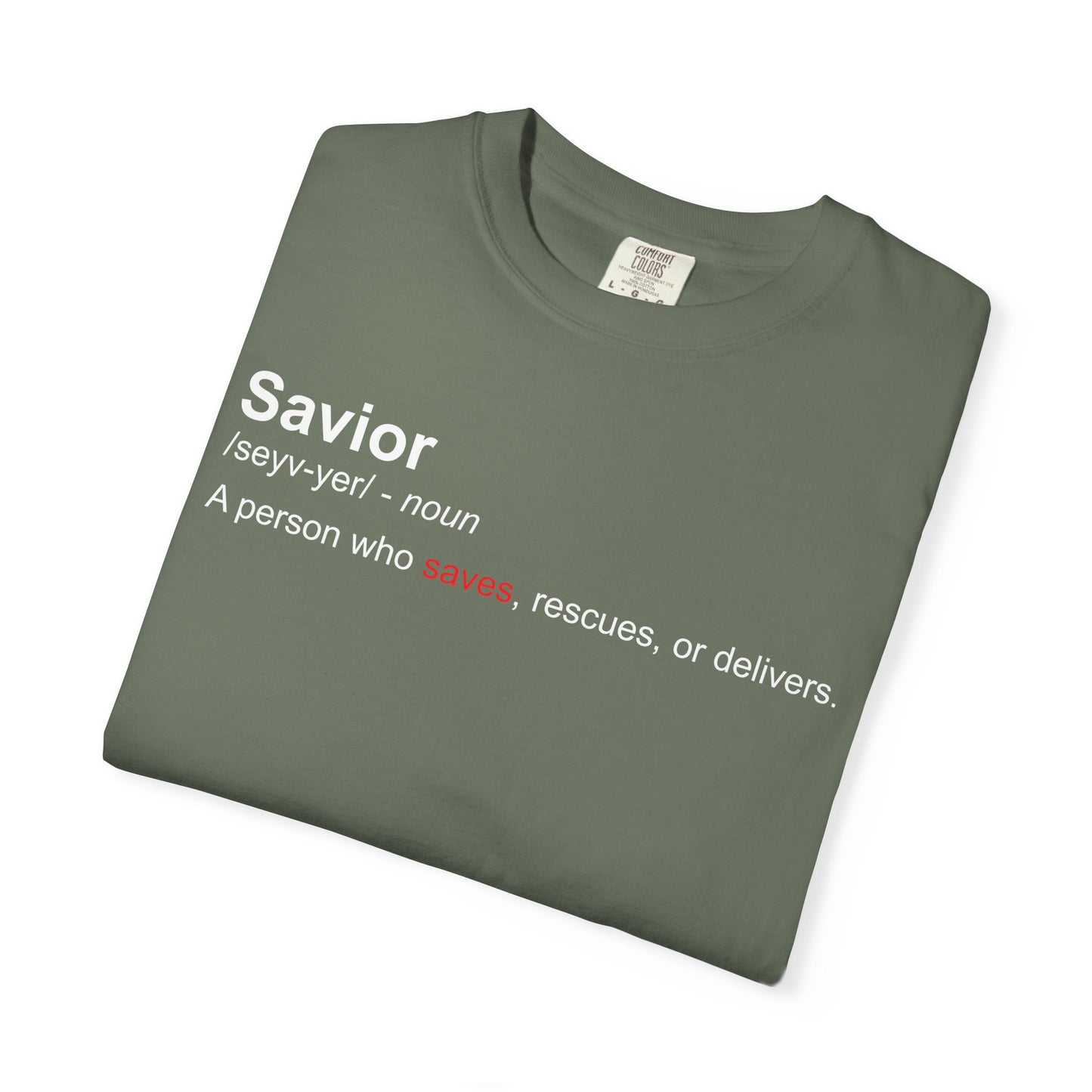 Savior Definition Tee — Inspirational Faith Graphic T-Shirt