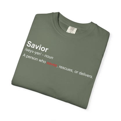 Savior Definition Tee — Inspirational Faith Graphic T-Shirt