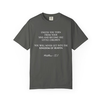 Matthew 18:3 100% Cotton T-shirt — Christian Scripture Tee