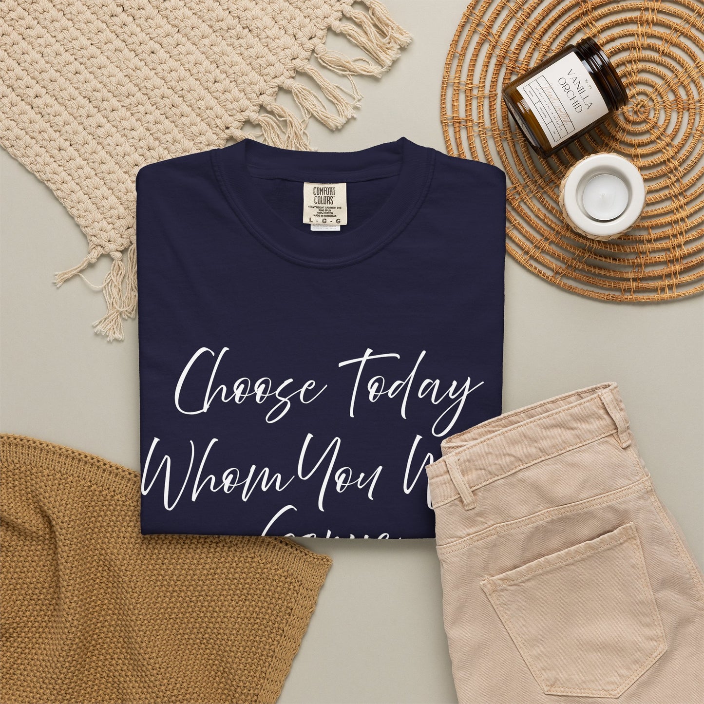 Joshua 24:15 "Choose Today Whom You Will Serve" 100% Cotton T-shirt