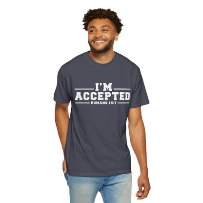 I'm Accepted "Romans 15:7" Cotton T-Shirt — Faith-Inspired Christian Tee