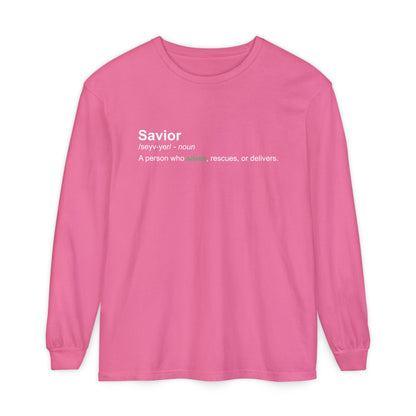 Savior Definition 100% cotton Long Sleeve Comfort Color