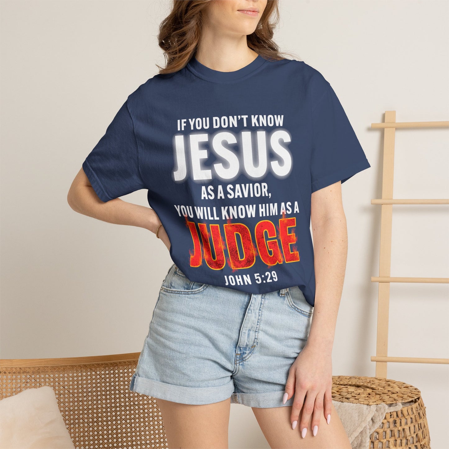 Know Jesus as Savior Cotton T-shirt — Faith-Based Christian Tee
