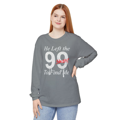 He Left the 99 Long Sleeve — Luke 15:4-7 Christian Crewneck