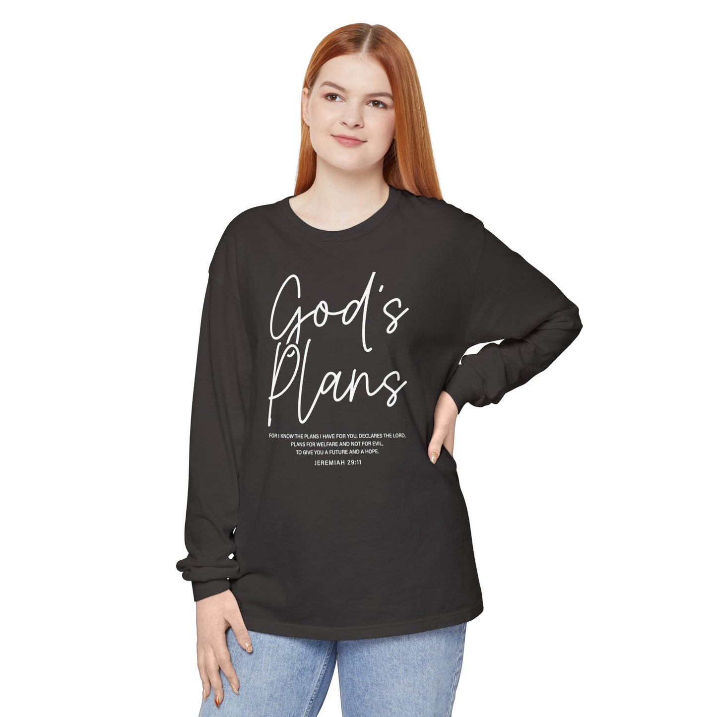 God's Plans Jeremiah 29:11 100% Cotton Long Sleeve
