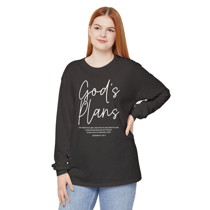 God's Plans Jeremiah 29:11 100% Cotton Long Sleeve