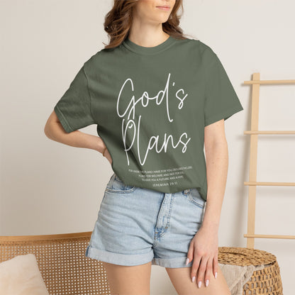 God's Plans Jeremiah 29:11 100% Cotton‑Shirt — Inspirational Faith Graphic T-shirt