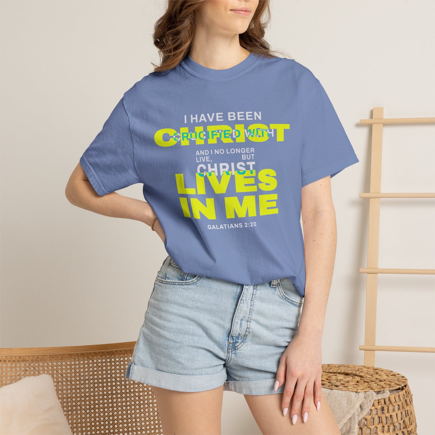 I have been Crucified with Christ "Galatians 2:20" YELLOW 100% Cotton T-Shirt