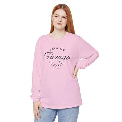 Para un Tiempo Como Este Ester 4:14 100% Cotton Long Sleeve-Shirt — Spanish Wise Woman Bible Verse