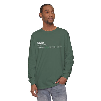 Savior Definition 100% cotton Long Sleeve Comfort Color