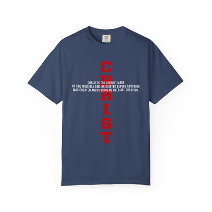 CHRIST the visible image of the invisible God Cotton T-shirt — Faith-Based Christian Tee