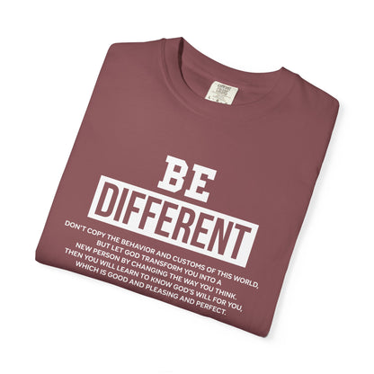 Be Different Romans 12:2 T-Shirt — Christian Faith Graphic T-shirt