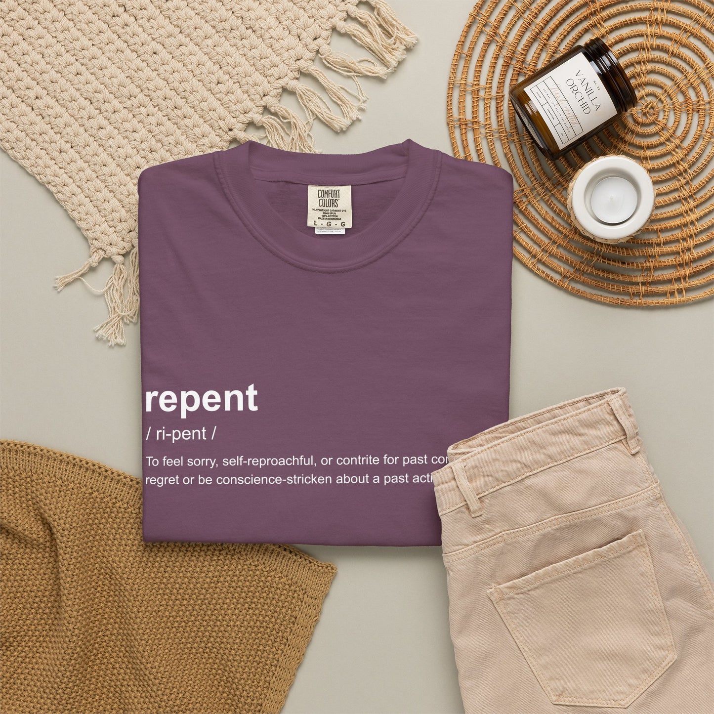 Repent Definition T-Shirt — 100% Cotton Garment-Dyed
