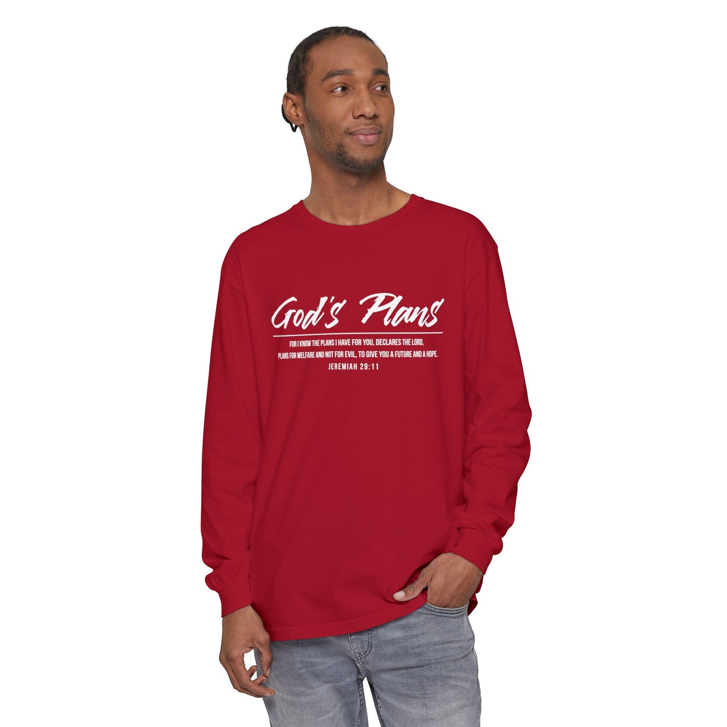 Jeremiah 29:11 'God's Plans' Long Sleeve T-Shirt — Inspirational Christian Faith Tee