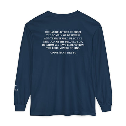 Rescued Colossians 1:13 Long Sleeve T-Shirt — 100% Cotton