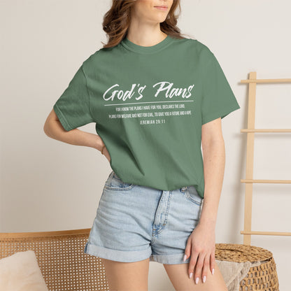 Jeremiah 29:11 'God's Plans 100% Cotton T-Shirt — Inspirational Faith Tee
