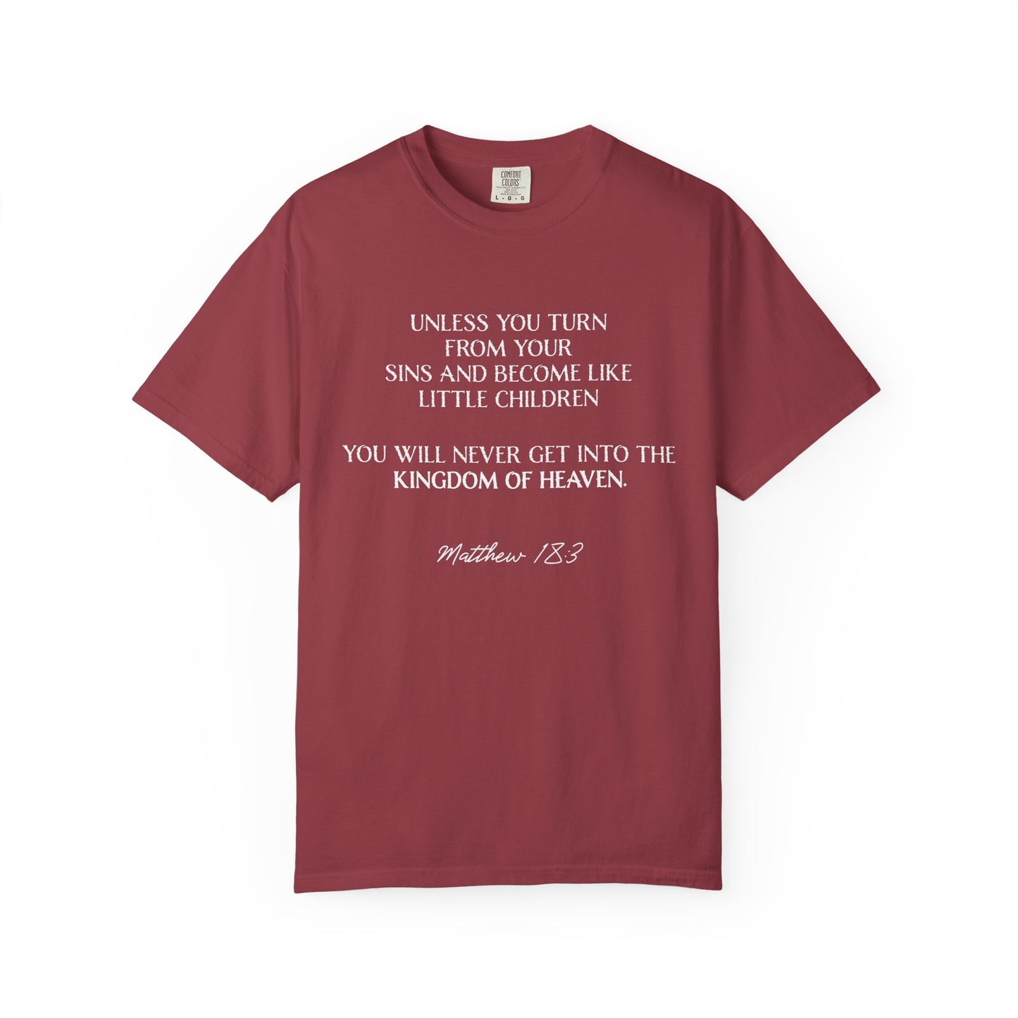 Matthew 18:3 100% Cotton T-shirt — Christian Scripture Tee