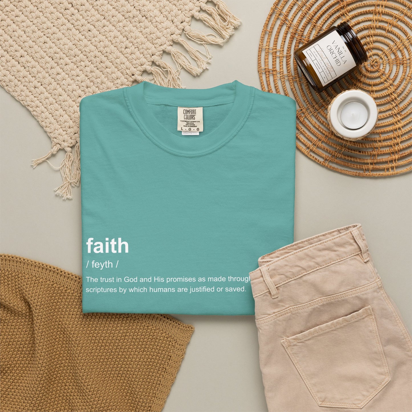 Faith Definition 100% Cotton T-Shirt — Inspirational Scripture Tee