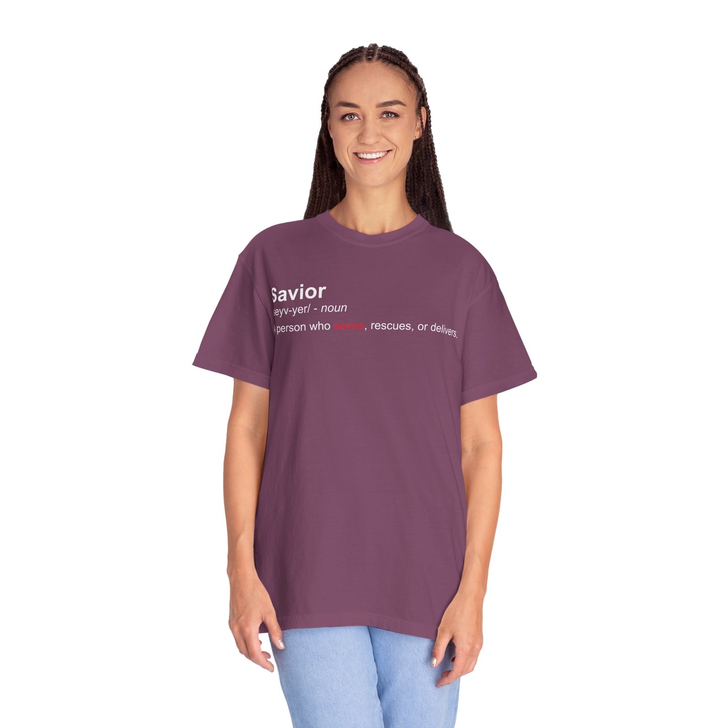 Savior Definition Tee — Inspirational Faith Graphic T-Shirt
