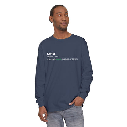 Savior Definition 100% cotton Long Sleeve Comfort Color