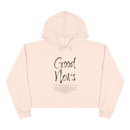 Good News Christian Crop Hoodie