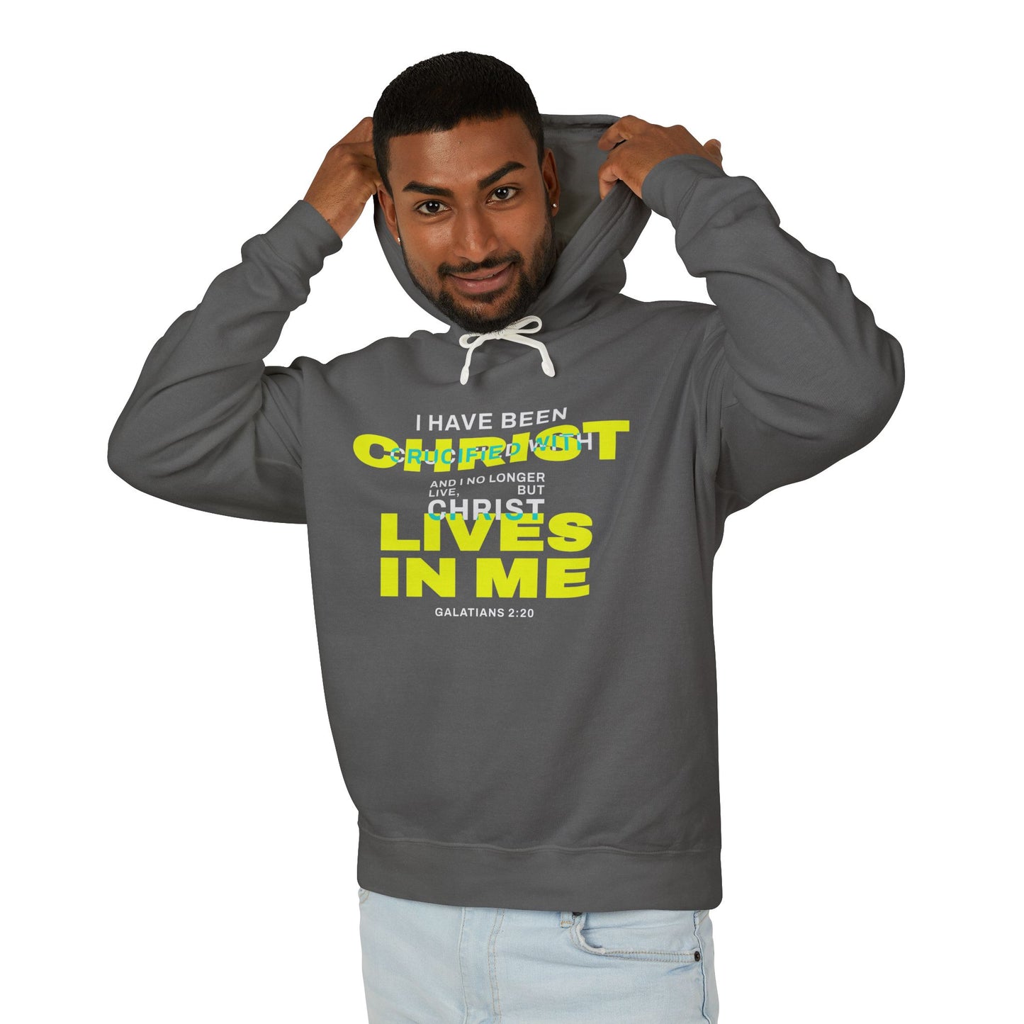 I have been Crucified with Christ "Galatians 2:20"  Yellow  Unisex 100% Cotton Hoodie