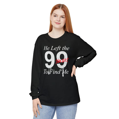 He Left the 99 Long Sleeve — Luke 15:4-7 Christian Crewneck