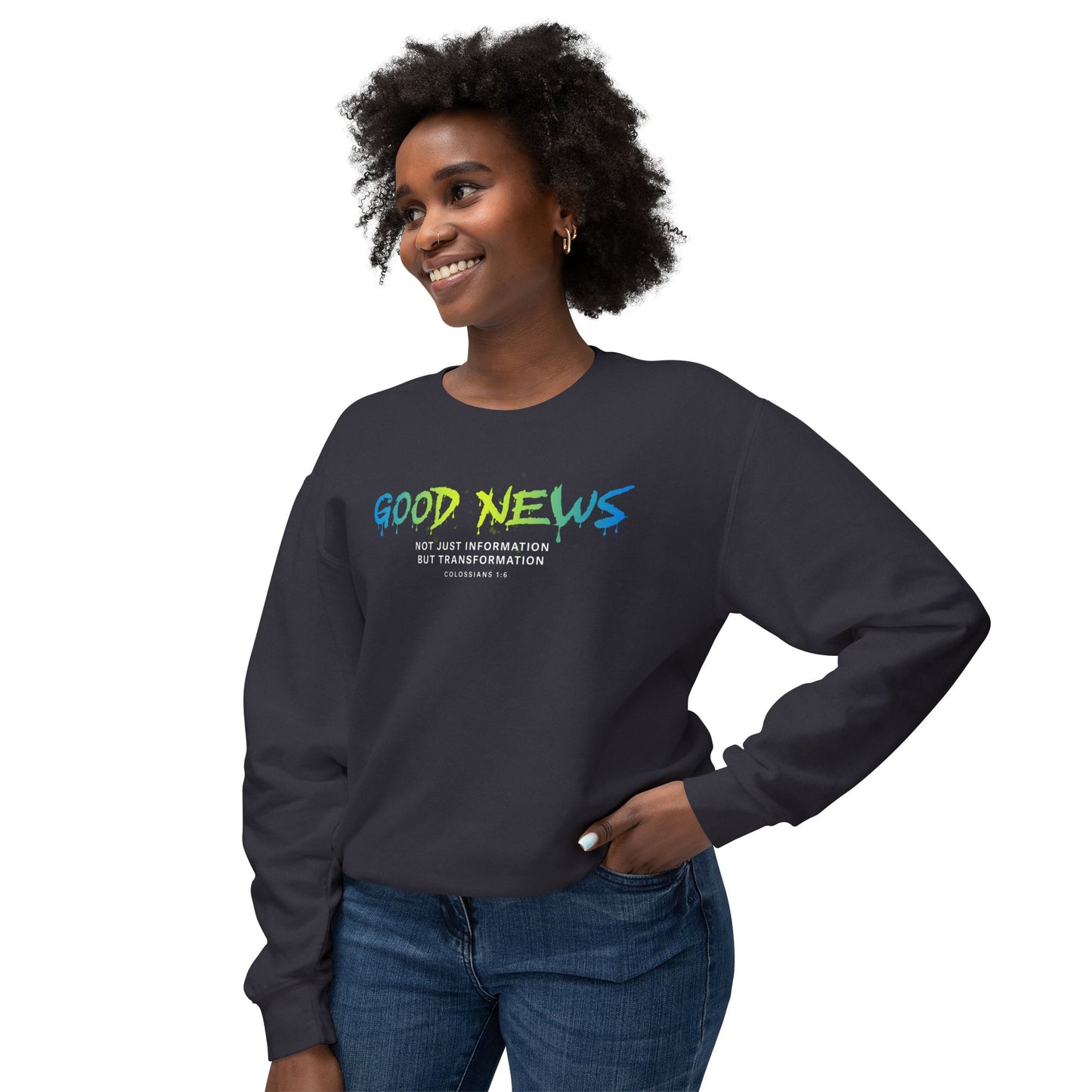 Good News Colossians 1:6 Cotton T-Shirt — Religious Faith Scripture Tee