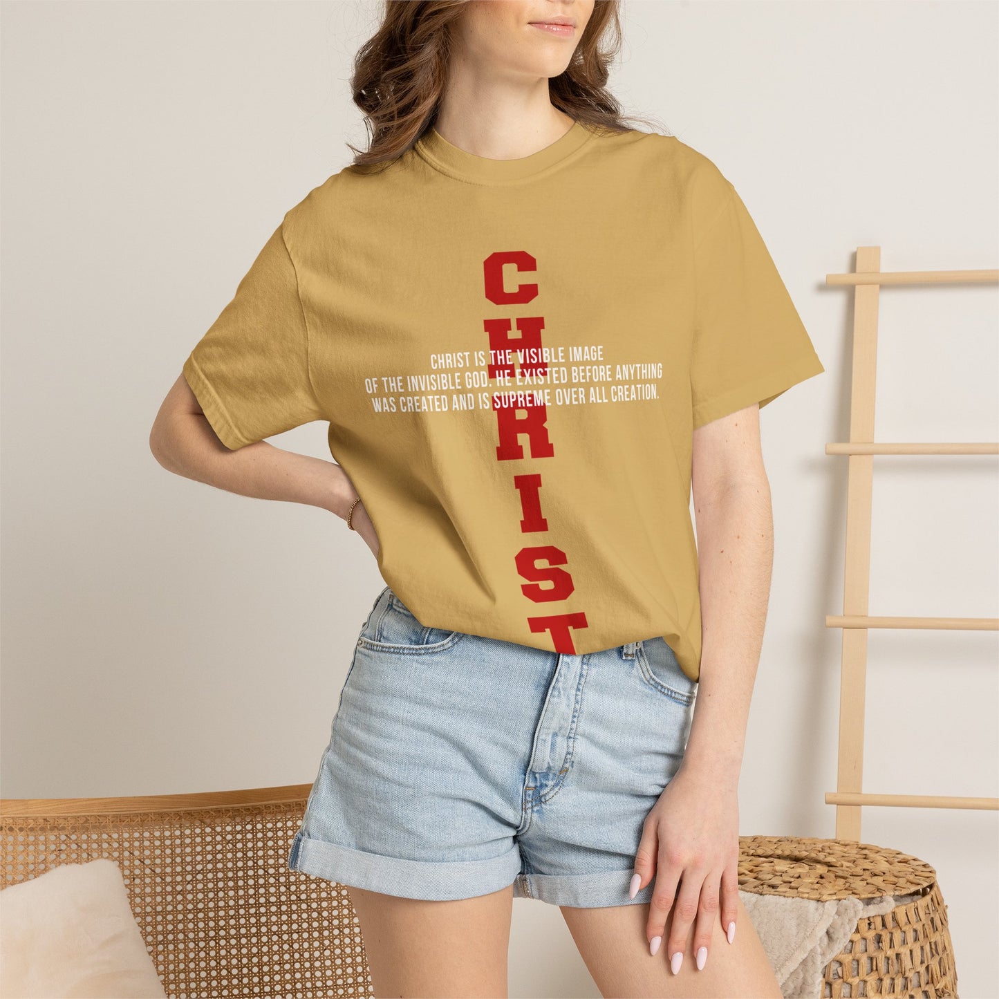 CHRIST the visible image of the invisible God Cotton T-shirt — Faith-Based Christian Tee