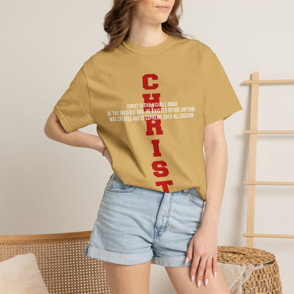 CHRIST the visible image of the invisible God Cotton T-shirt — Faith-Based Christian Tee