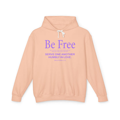 Be Free "Galatians 5:13" PURPLE 100% Cotton Hoodie