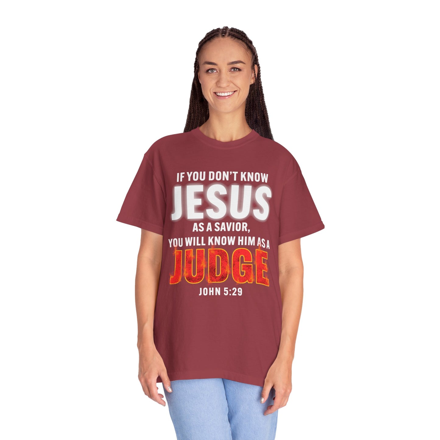 Know Jesus as Savior Cotton T-shirt — Faith-Based Christian Tee