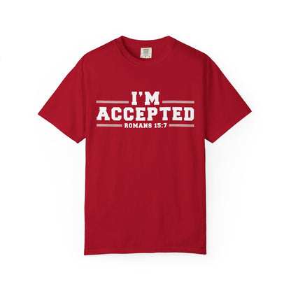 I'm Accepted "Romans 15:7" Cotton T-Shirt — Faith-Inspired Christian Tee